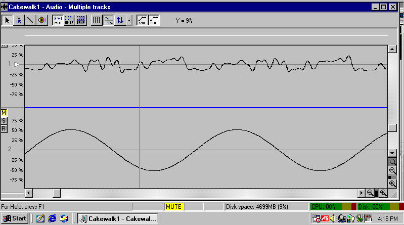 bowed G vs sine wave G